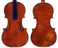 A 1921 violin by Giuseppe Ornati. Like many Italians, he derived his models from Stradivari and Guarneri but did not directly copy them