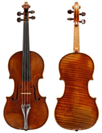 Violin by Nicolas Lupot, 1799. Lupot helped lead the French transition to copying Stradivari directly
